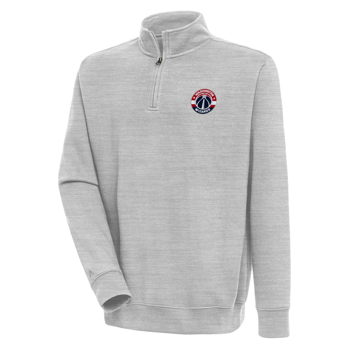 Washington Wizards Antigua Victory Quarter-Zip Pullover Top Heather Gray