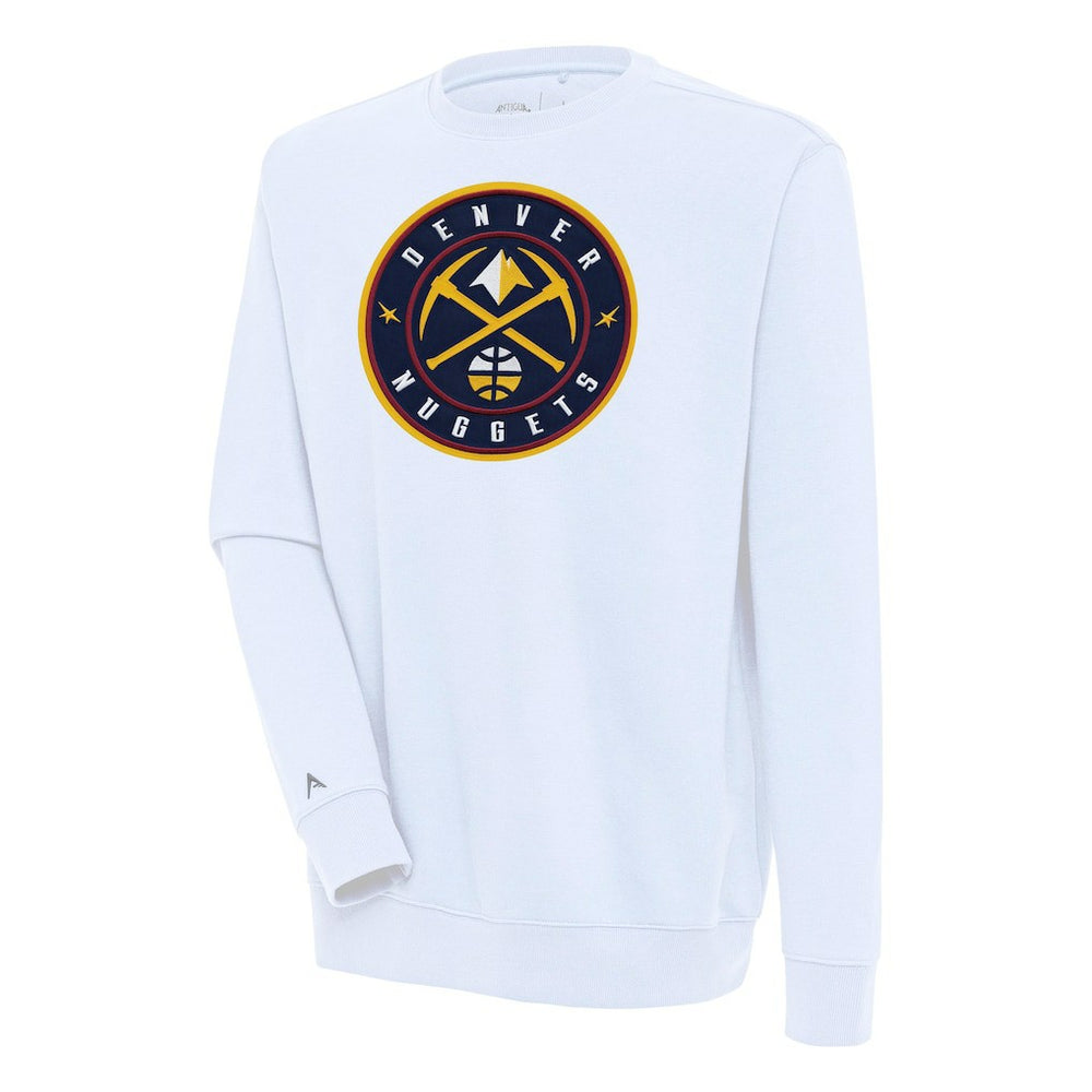 Denver Nuggets Antigua Victory Pullover Sweatshirt White