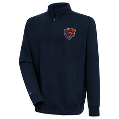 Chicago Bears Antigua Victory Quarter-Zip Pullover Top Navy