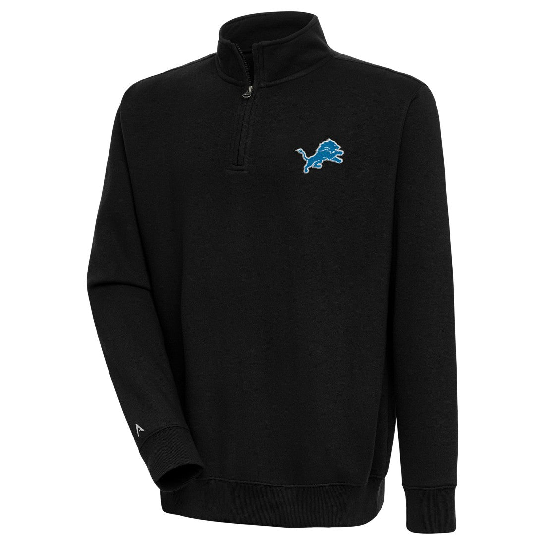 Detroit Lions Antigua Victory Quarter-Zip Pullover Top Black