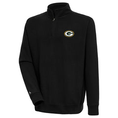 Green Bay Packers Antigua Victory Quarter-Zip Pullover Top Black