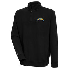 Los Angeles Chargers Antigua Victory Quarter-Zip Pullover Top Black