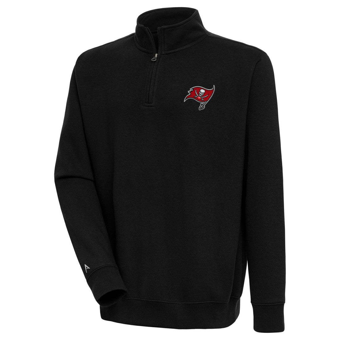 Tampa Bay Buccaneers Antigua Victory Quarter-Zip Pullover Top Black
