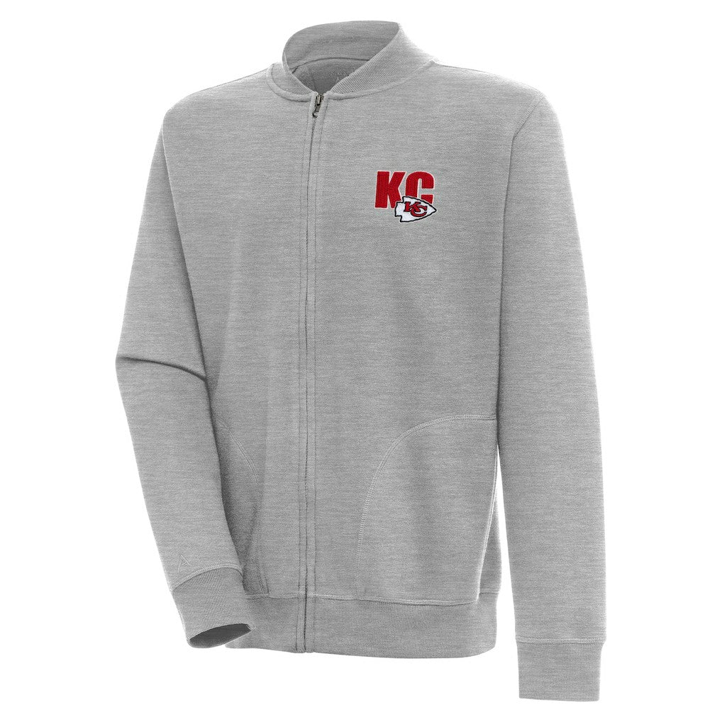 Kansas City Chiefs Antigua Victory Full-Zip Jacket Heather Gray