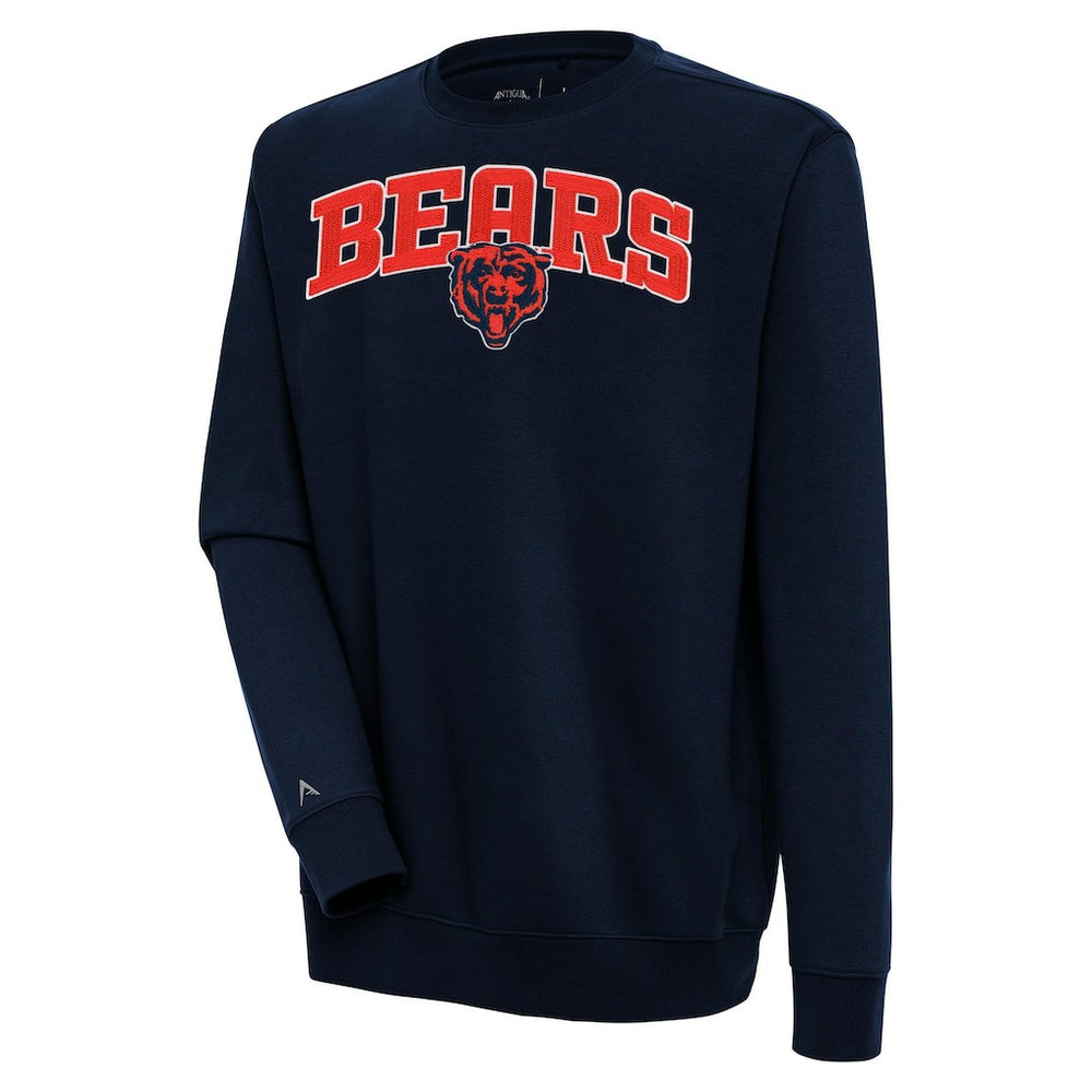 Chicago Bears Antigua Victory Chenille Pullover Sweatshirt Navy