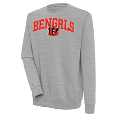 Cincinnati Bengals Antigua Victory Chenille Pullover Sweatshirt Heather Gray
