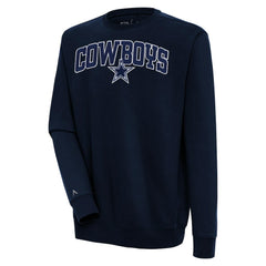 Dallas Cowboys Antigua Victory Chenille Pullover Sweatshirt Navy
