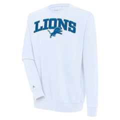 Detroit Lions Antigua Victory Chenille Pullover Sweatshirt White