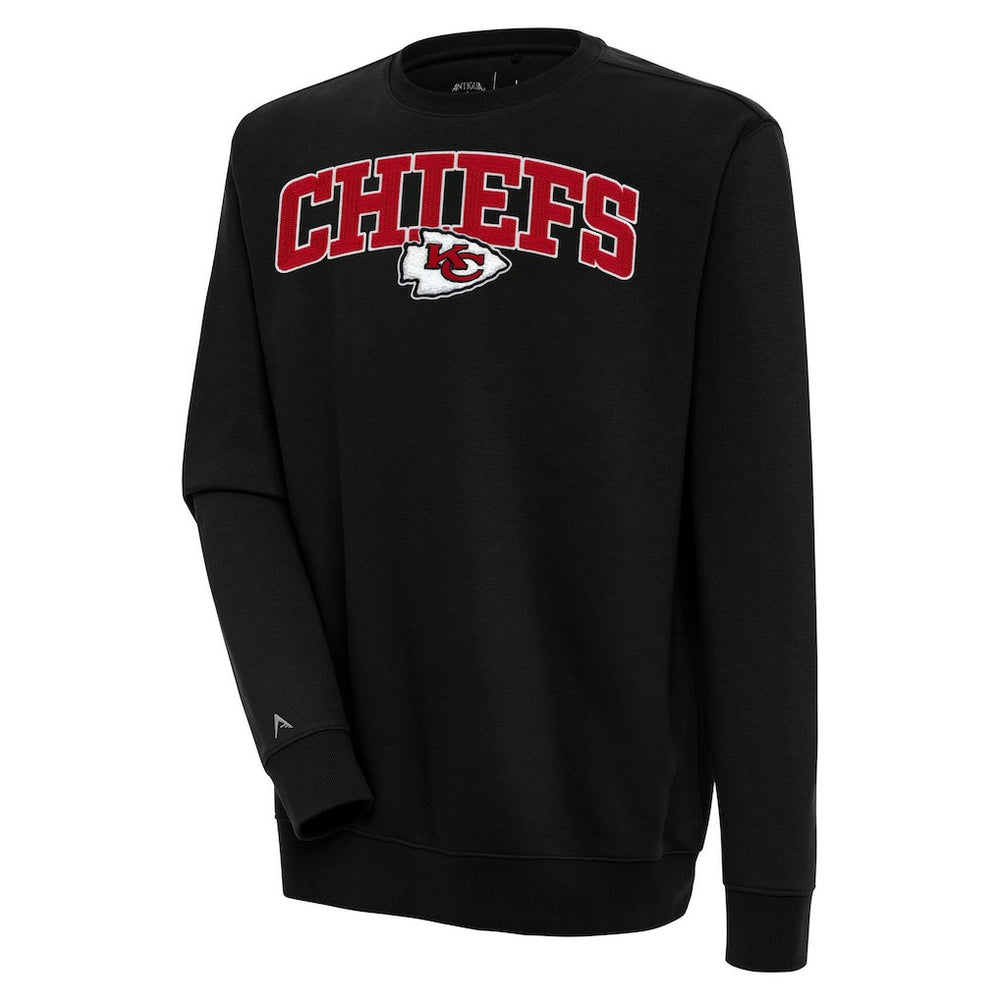 Kansas City Chiefs Antigua Victory Chenille Pullover Sweatshirt Black