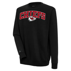 Kansas City Chiefs Antigua Victory Chenille Pullover Sweatshirt Black