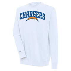 Los Angeles Chargers Antigua Victory Chenille Pullover Sweatshirt White