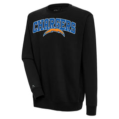 Los Angeles Chargers Antigua Victory Chenille Pullover Sweatshirt Black
