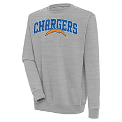 Los Angeles Chargers Antigua Victory Chenille Pullover Sweatshirt Heather Gray