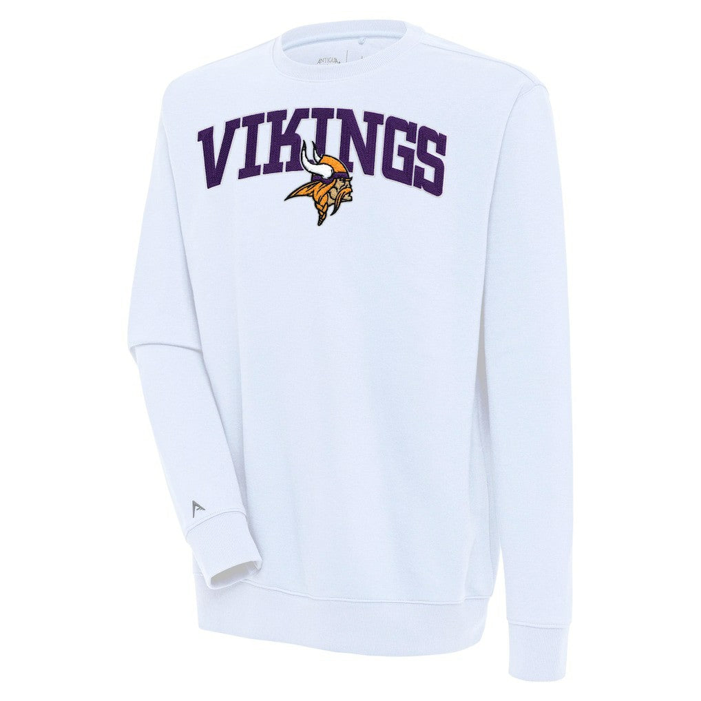 Minnesota Vikings Antigua Victory Chenille Pullover Sweatshirt White