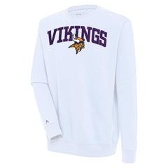 Minnesota Vikings Antigua Victory Chenille Pullover Sweatshirt White