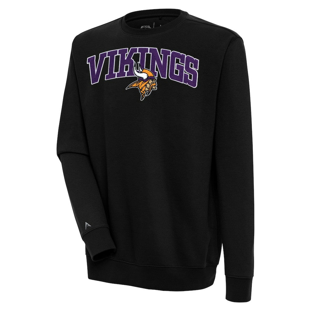 Minnesota Vikings Antigua Victory Chenille Pullover Sweatshirt Black
