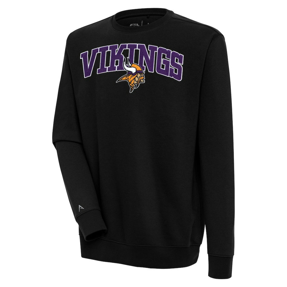 Minnesota Vikings Antigua Victory Chenille Pullover Sweatshirt Black