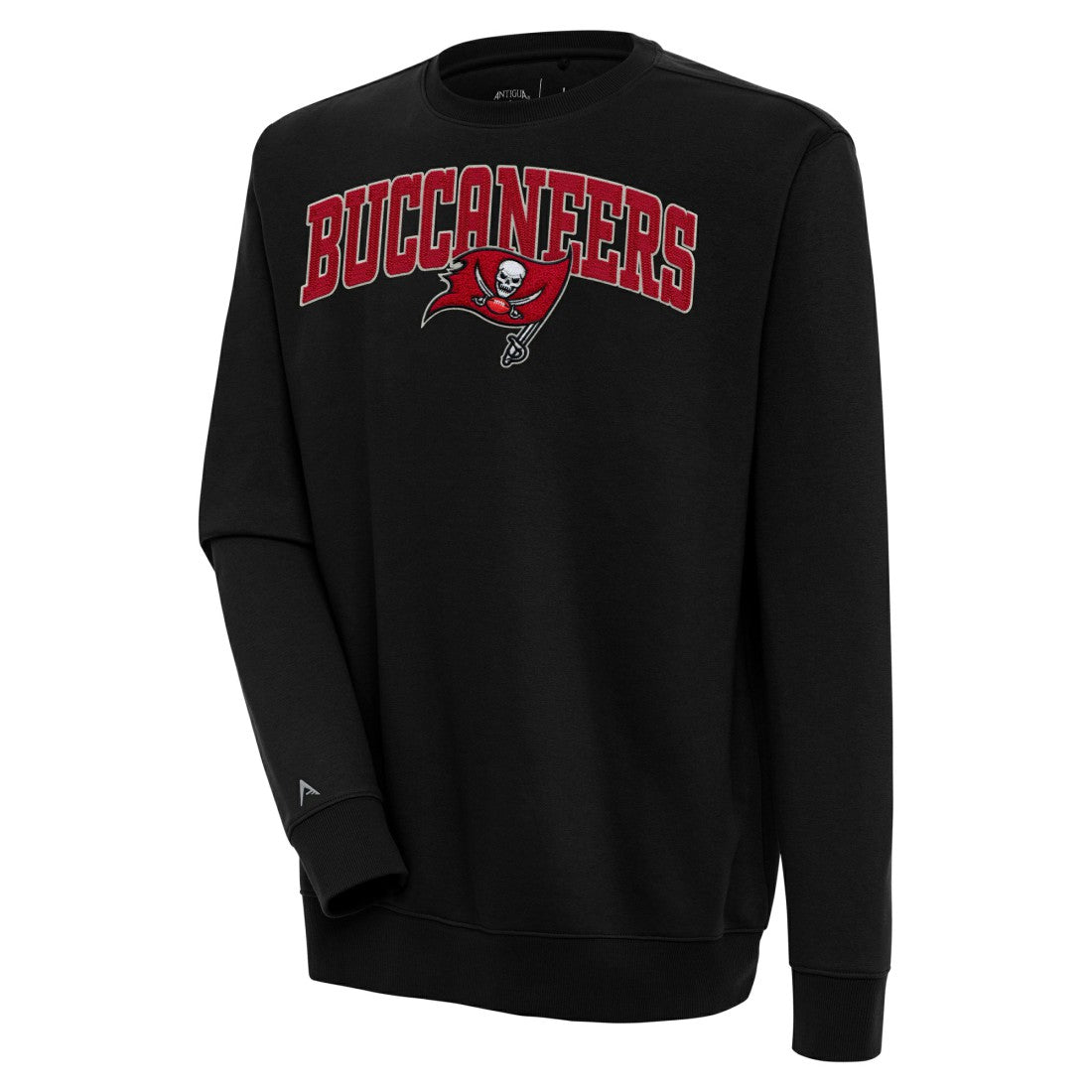 Tampa Bay Buccaneers Antigua Victory Chenille Pullover Sweatshirt Black