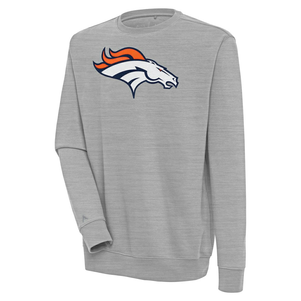 Denver Broncos Antigua Victory Pullover Sweatshirt Heather Gray