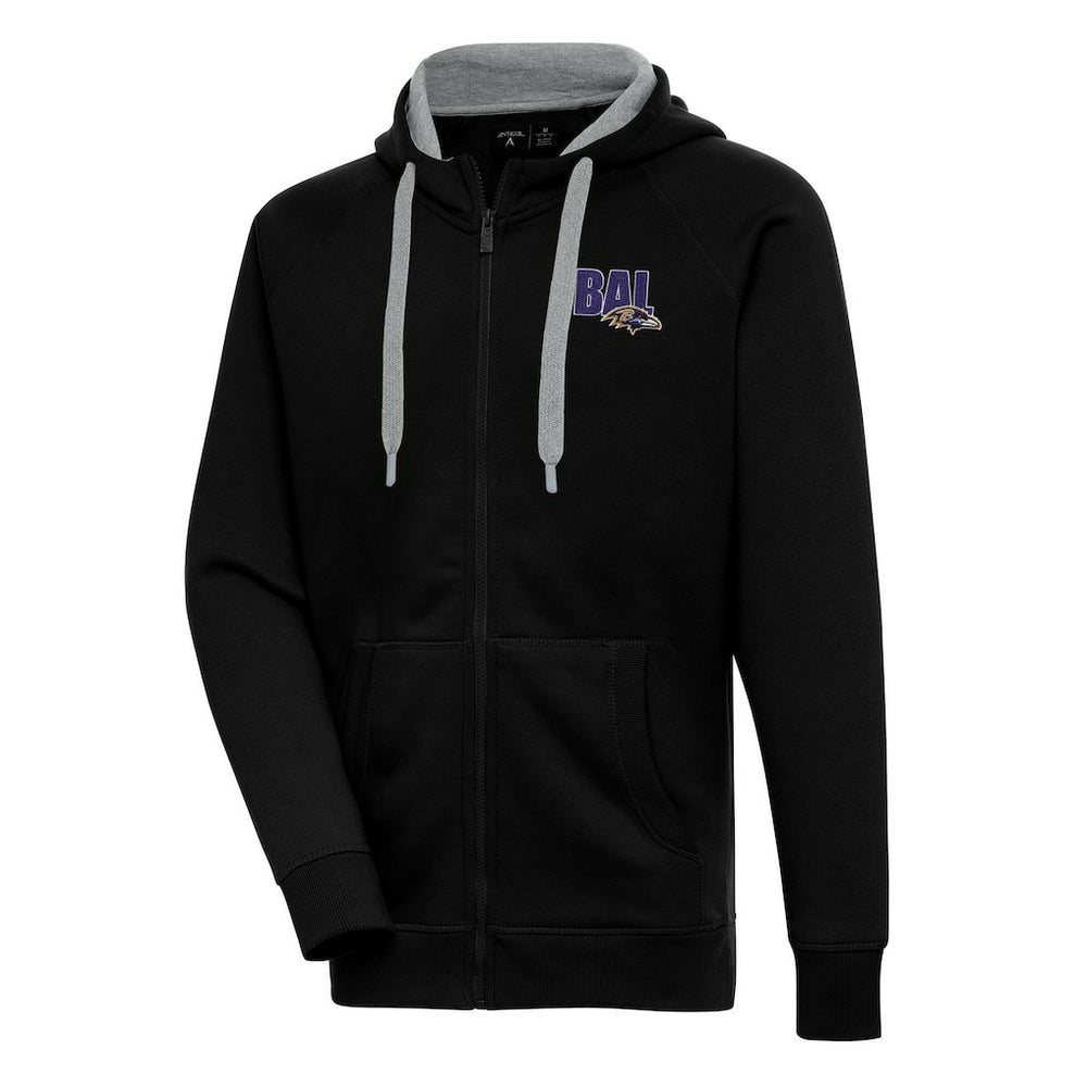 Baltimore Ravens Antigua Victory Full-Zip Hoodie Black