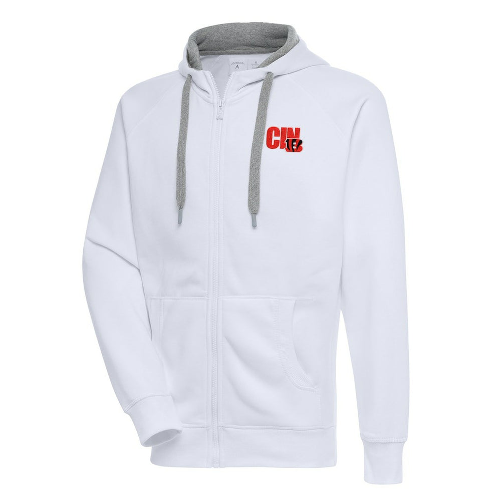 Cincinnati Bengals Antigua Victory Full-Zip Hoodie White