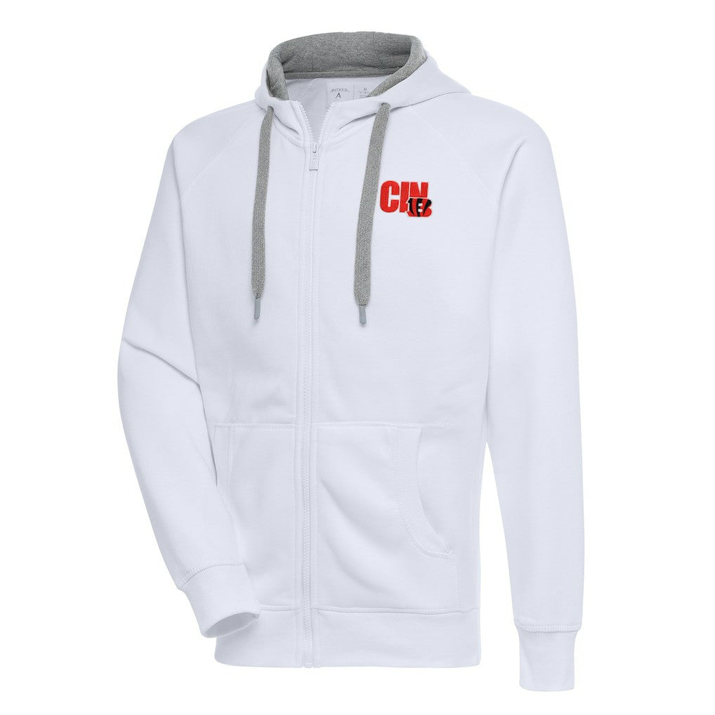 Cincinnati Bengals Antigua Victory Full-Zip Hoodie White