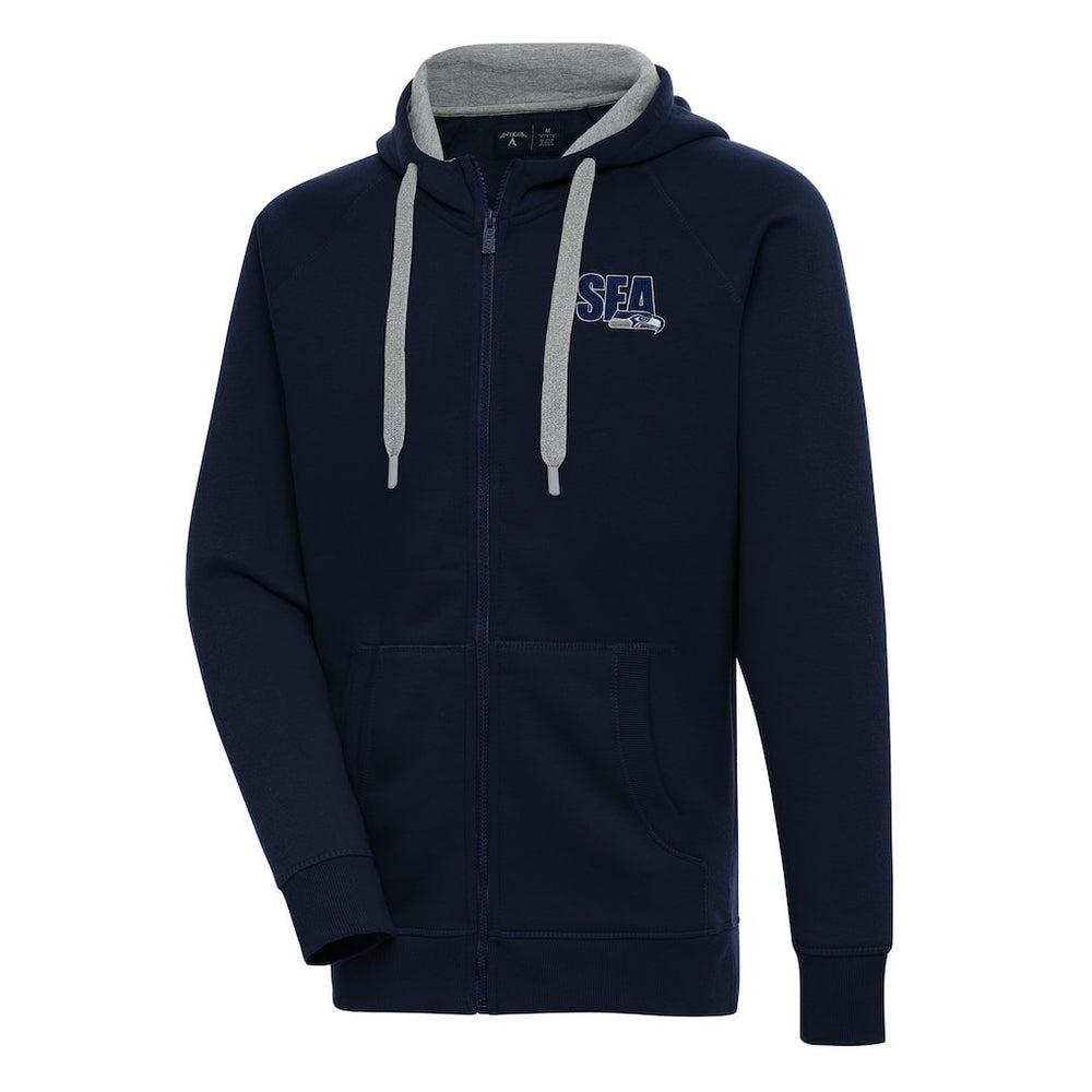 Seattle Seahawks Antigua Victory Full-Zip Hoodie College Navy