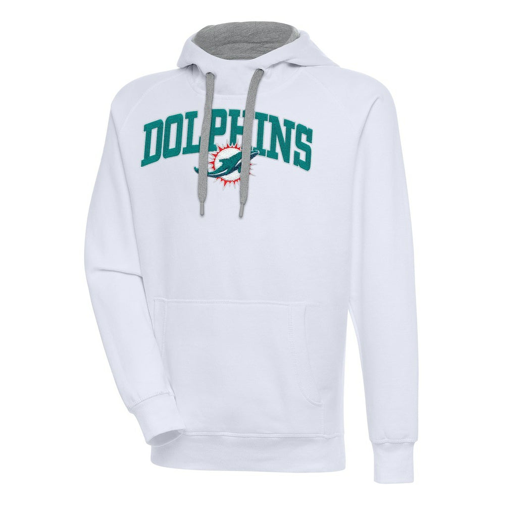 Miami Dolphins Antigua Victory Pullover Hoodie White