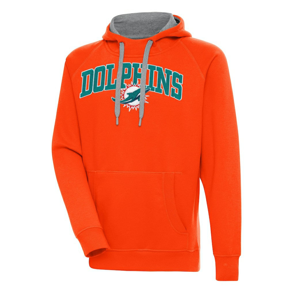 Miami Dolphins Antigua Victory Pullover Hoodie Orange