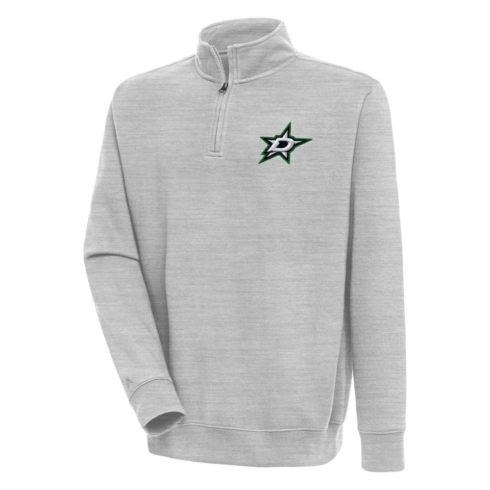 NHL Dallas Stars Antigua Victory Quarter-Zip Pullover Top - Heather Gray