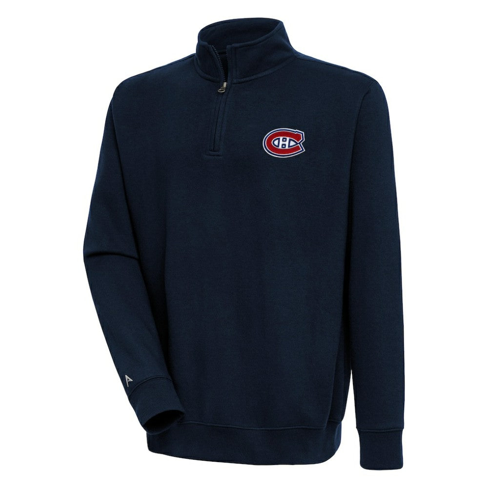 NHL Montreal Canadiens Antigua Victory Quarter-Zip Pullover Top - Navy