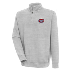 NHL Montreal Canadiens Antigua Victory Quarter-Zip Pullover Top - Heather Gray