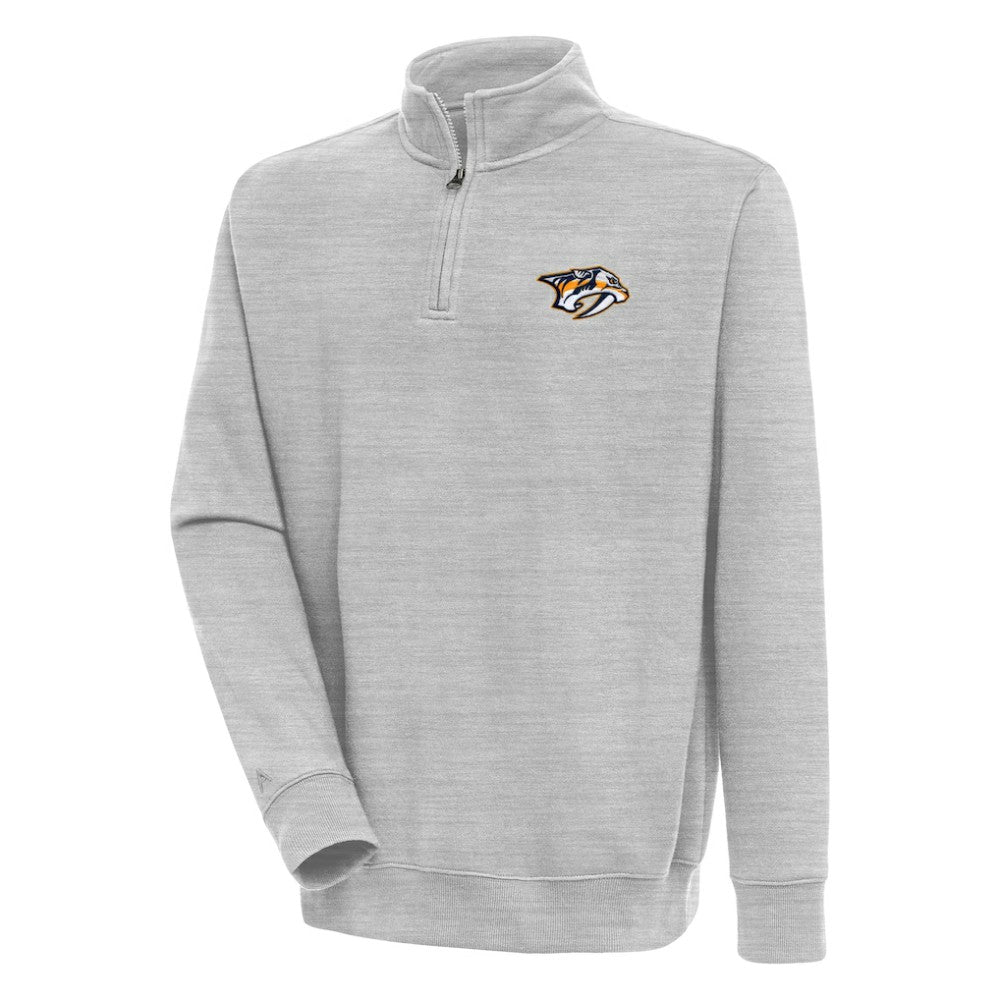 NHL Nashville Predators Antigua Victory Quarter-Zip Pullover Top - Heather Gray