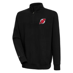 NHL New Jersey Devils Antigua Victory Quarter-Zip Pullover Top - Black