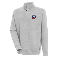 NHL New York Islanders Antigua Victory Quarter-Zip Pullover Top - Heather Gray