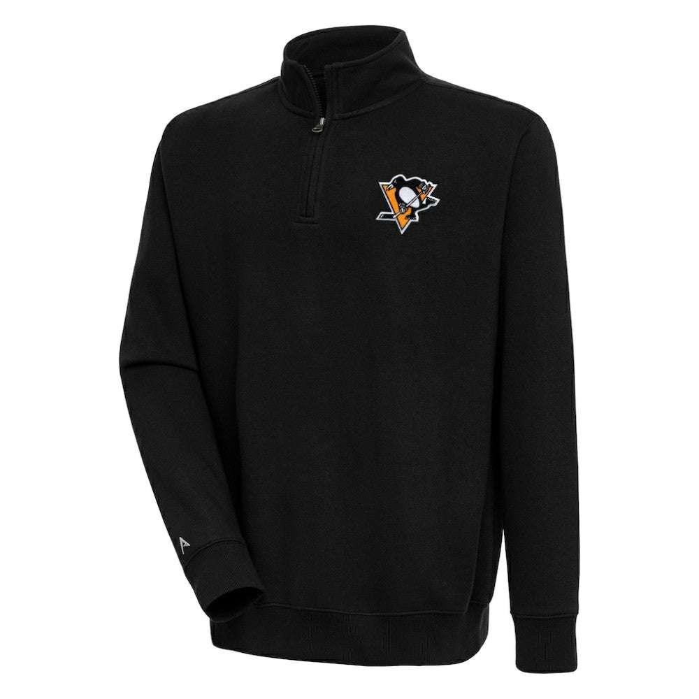 NHL Pittsburgh Penguins Antigua Victory Quarter-Zip Pullover Top - Black