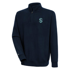 NHL Seattle Kraken Antigua Victory Quarter-Zip Pullover Top - Navy
