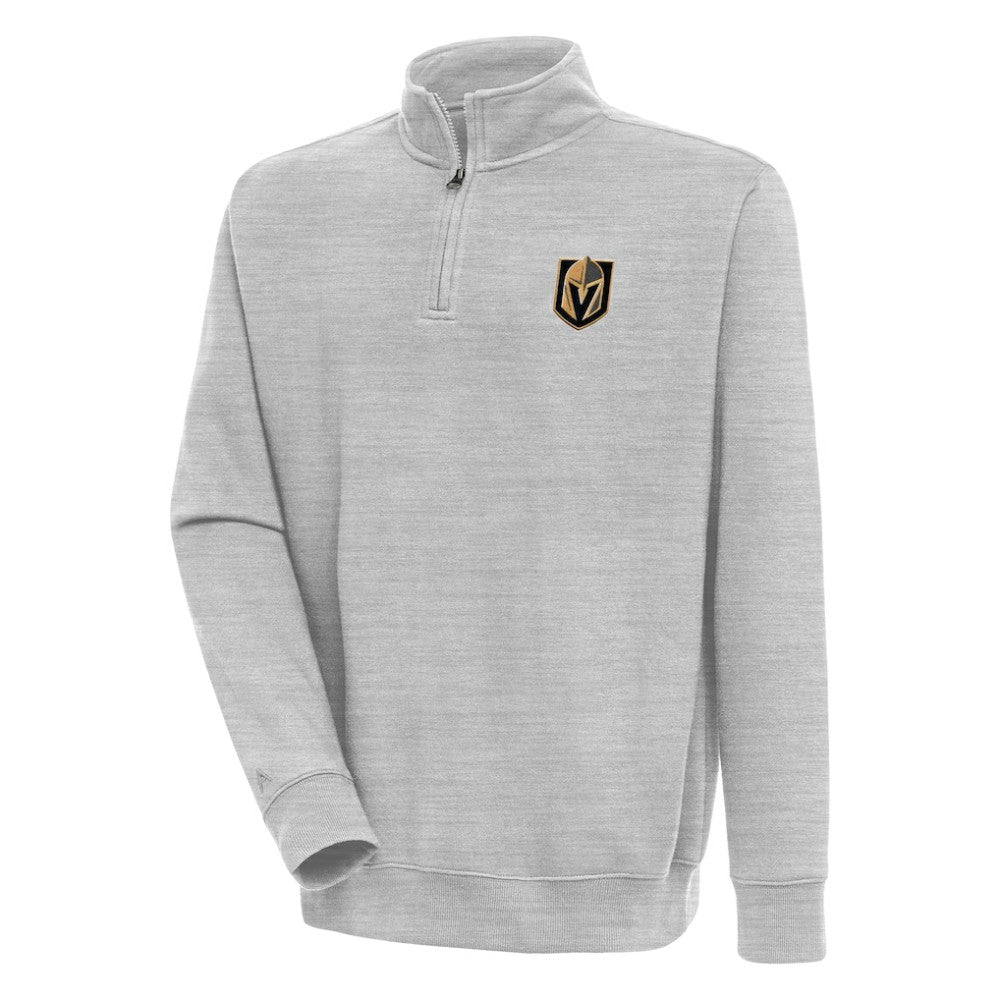 NHL Vegas Golden Knights Antigua Victory Quarter-Zip Pullover Top - Heather Gray