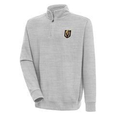 NHL Vegas Golden Knights Antigua Victory Quarter-Zip Pullover Top - Heather Gray