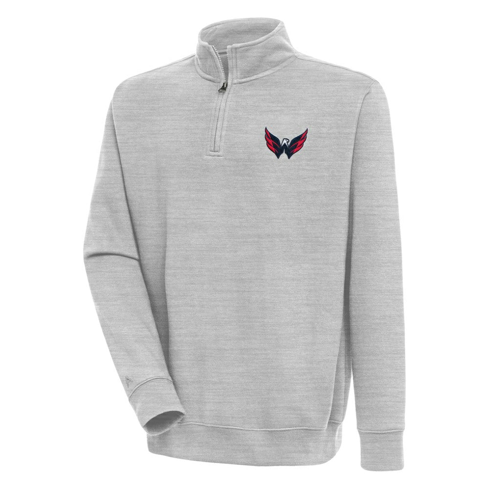 NHL Washington Capitals Antigua Victory Quarter-Zip Pullover Top - Heather Gray
