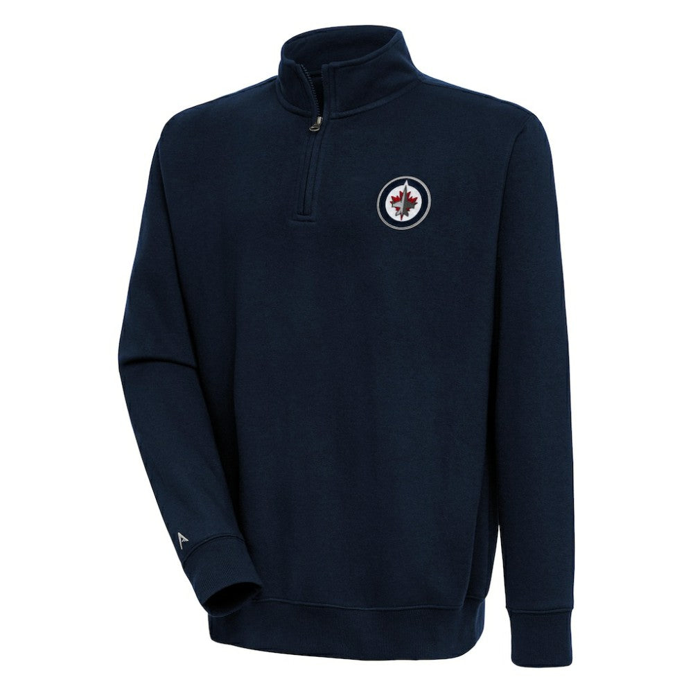 NHL Winnipeg Jets Antigua Victory Quarter-Zip Pullover Top - Navy