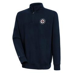 NHL Winnipeg Jets Antigua Victory Quarter-Zip Pullover Top - Navy