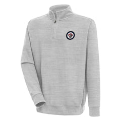 NHL Winnipeg Jets Antigua Victory Quarter-Zip Pullover Top - Heather Gray