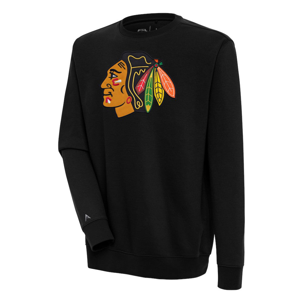 NHL Chicago Blackhawks Antigua Victory Pullover Sweatshirt - Black