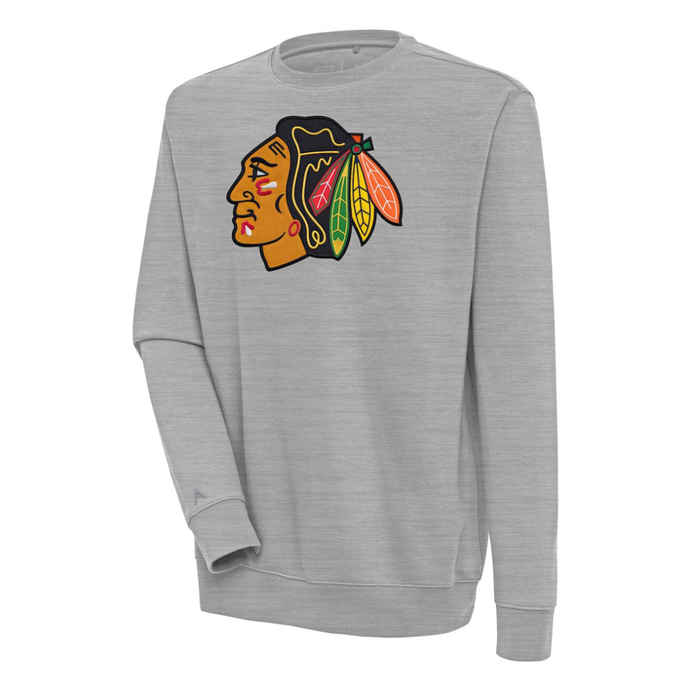 NHL Chicago Blackhawks Antigua Victory Pullover Sweatshirt - Heather Gray
