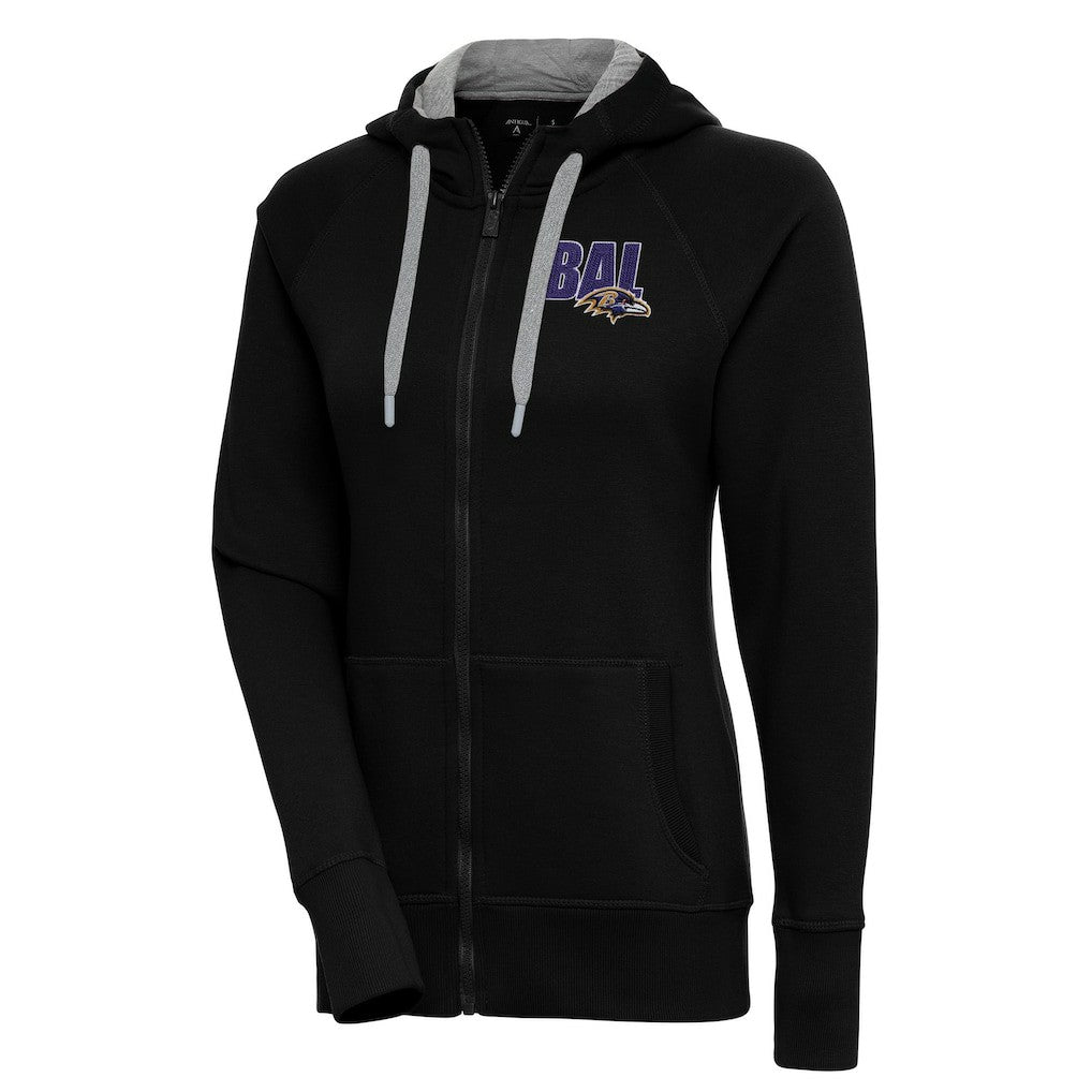 Baltimore Ravens Antigua Women's Victory Full-Zip Hoodie Black