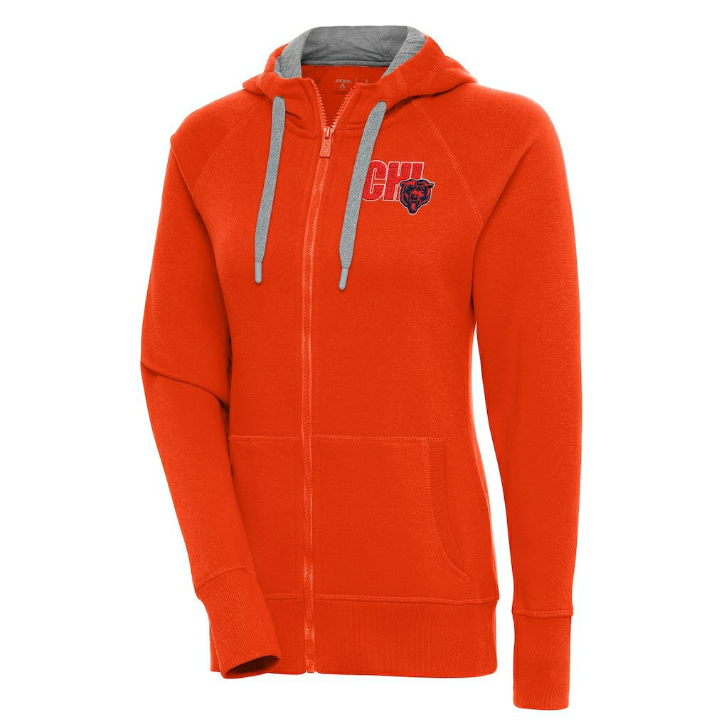 Chicago Bears Antigua Women's Victory Full-Zip Hoodie Orange