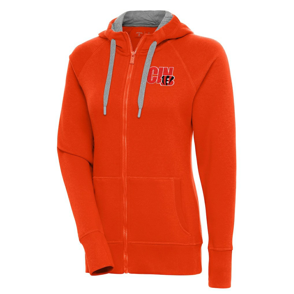 Cincinnati Bengals Antigua Women's Victory Full-Zip Hoodie Orange