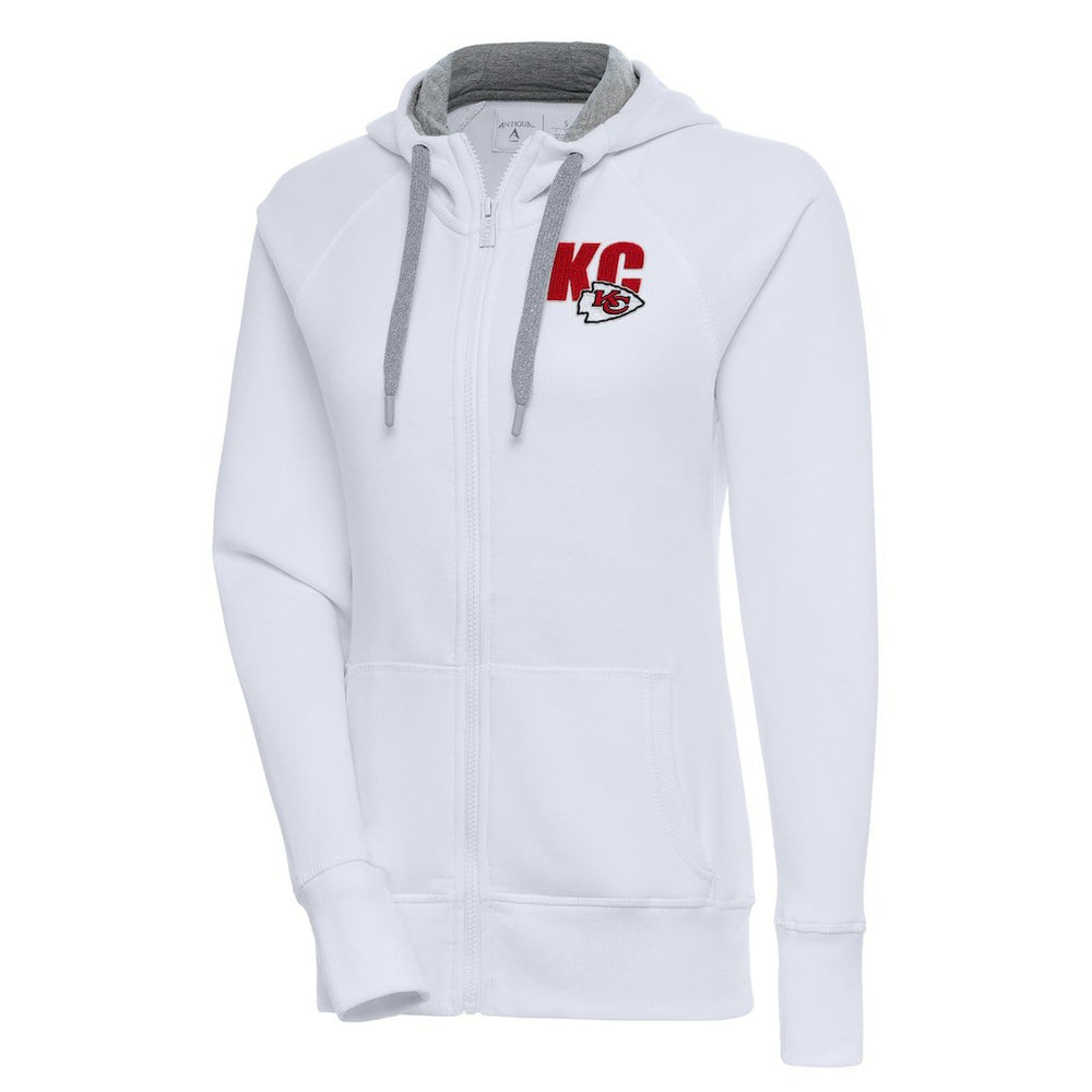 Kansas City Chiefs Antigua Women's Victory Full-Zip Hoodie White
