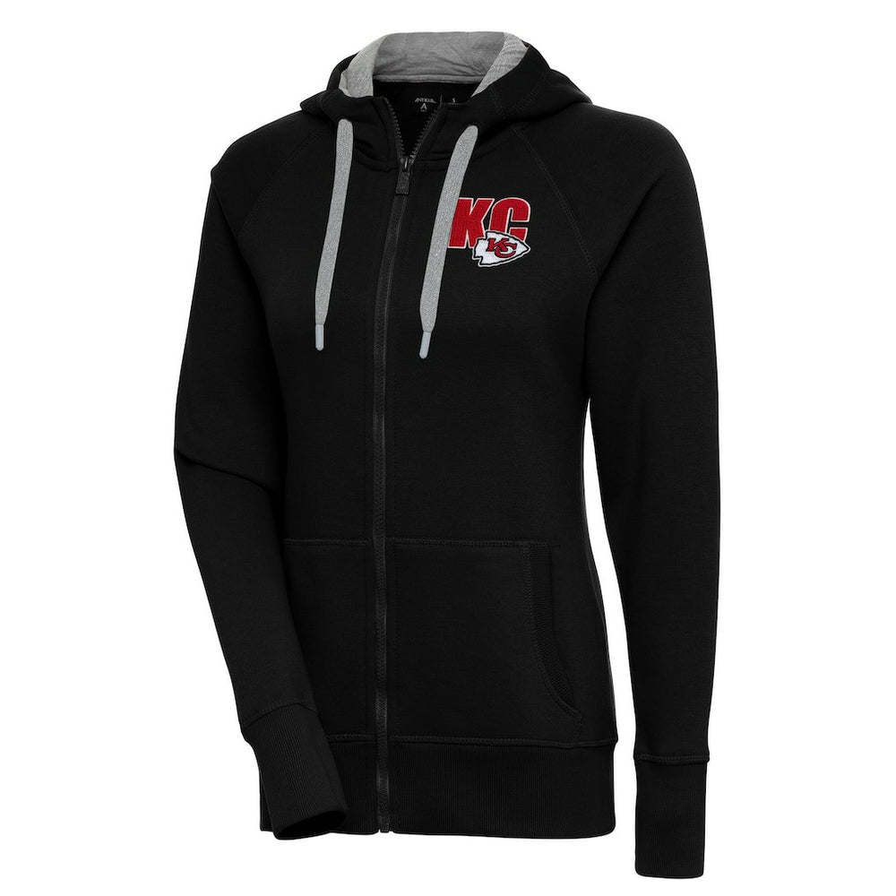 Kansas City Chiefs Antigua Women's Victory Full-Zip Hoodie Black